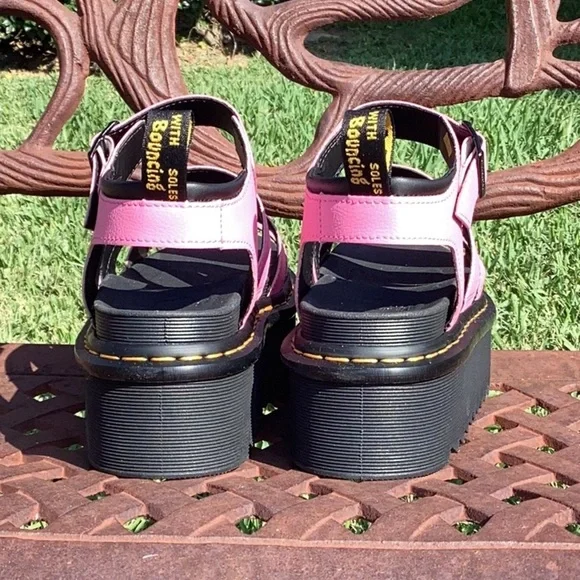 NWT Dr. Martens Blair Quad Vibrant Fondant Pink Strappy Sandals - Picture 6 of 7